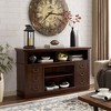 60" Rustic Farmhouse TV Media Stand for TVs up to 65", Traditional Entertainment Console with Open and Closed Storage Compartments - 3 of 4