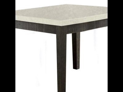 Nolan White Marble and Dark Oak Counter Height Table