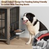 Gikpal Dog Crate Furniture with 2 Adjustable Dog Bowls, Dog Cage Furniture, Dog Kennel Indoor with Lockable Door, Chew-Proof Design, Pet Carrier House - 3 of 4