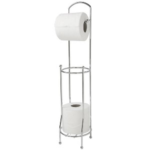 Home Mart Goods 26" Tall - Silver Metal Toilet Paper Storage Stand Holder - 1 of 4