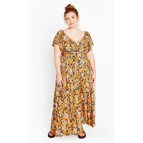 Women's Plus Size Brigitte Dress - yellow | CITY CHIC - image 1 of 4