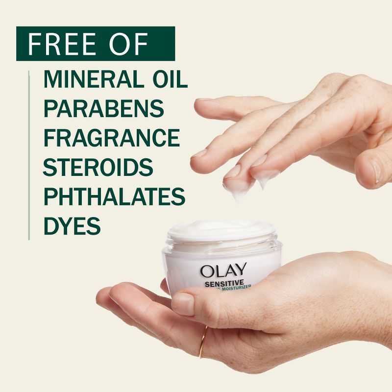 Olay Sensitive Face Moisturizer Cream with Colloidal Oatmeal - Fragrance Free - 1.7oz, 4 of 10