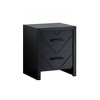 ORRD 2-Drawer Nightstand, Fully Assembled Black Bedside Table with V-Shape Embossed Drawers & Black Handles - 3 of 4