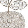 HomeRoots 8" Silver and Faux Crystal Decorative Apple Tabletop Sculpture - 3 of 4