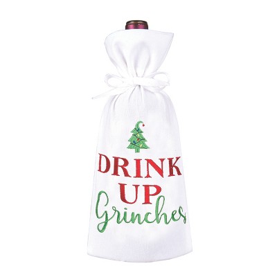 C&F Home Drink Up Grinch's Embroidered Wine Bag