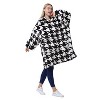 Catalonia Houndstooth Oversized Super Soft Warm Blanket Hoodie Sweatshirt for Women Wife, Giant Flush Pullover with Large Front Pocket - 3 of 4