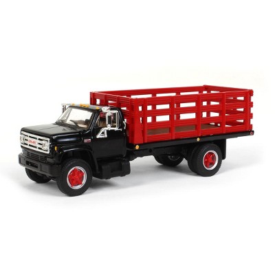 1/64 GMC 6500 Stake Bed Truck, Black With Red Stakes, First Gear Exclusive DCP 60-0890