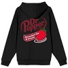 Dr Pepper Strawberries And Cream Adult Black Long Sleeve Zip-Up Hoodie - 2 of 4