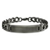 Black Bow Jewelry Stainless Steel Brushed & Antiqued Curb Link I.D. Bracelet, 8.75 Inch - 3 of 4