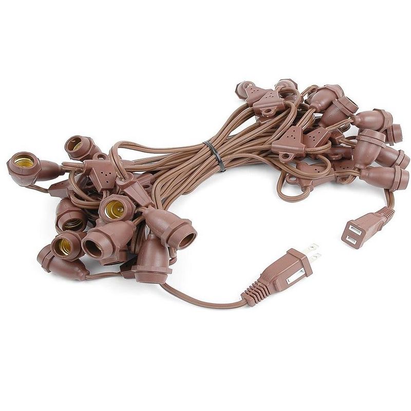 Novelty Lights Globe Outdoor String Lights with 25 suspended Sockets Suspended Brown Wire 25 Feet, 3 of 10