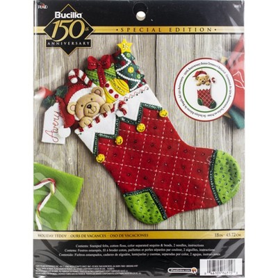 Bucilla Felt Stocking Applique Kit 18 Long-santa Is Here W/lights : Target