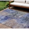 Navy Blue And Beige Abstract Washable Indoor Outdoor Area Rug - 2 of 4