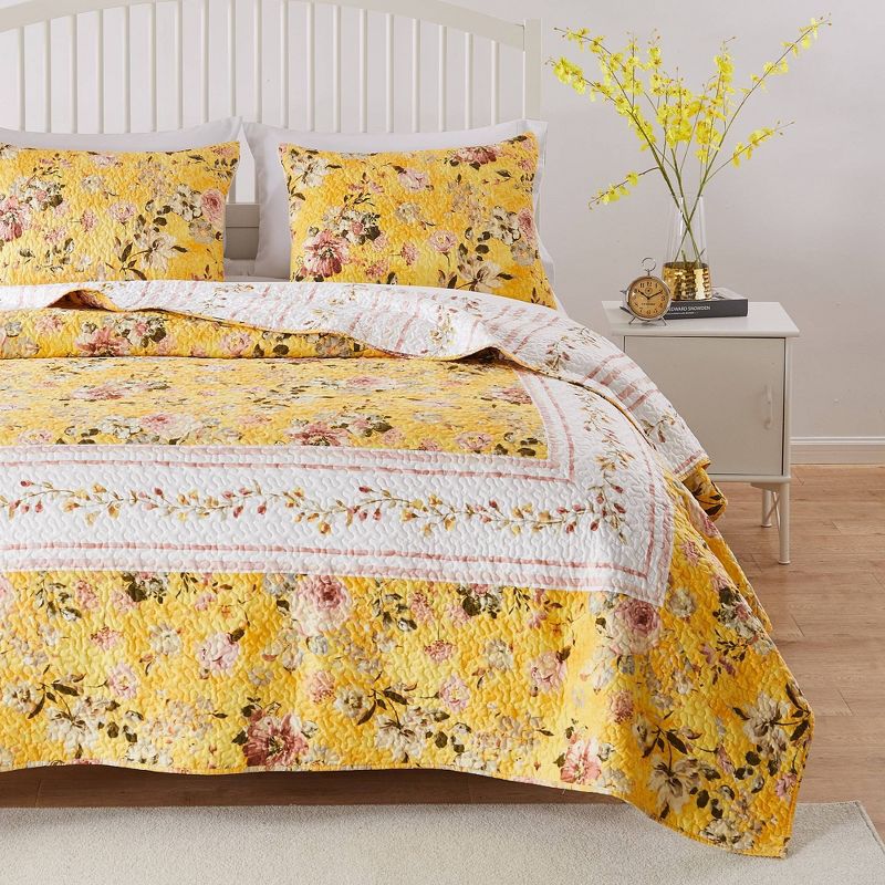 Greenland Home Fashions Finley Quilt Bedding Set Yellow, 3 of 6