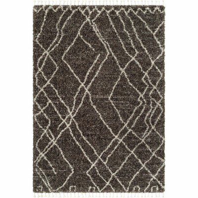 Hauteloom Hersz Gray Plush Rug with Tassels