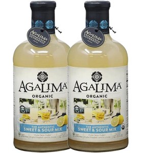 Agalima Organic Authentic Sweet and Sour Mix - All Natural, 1 Liter Bottles (18 Fl Oz)  Premium Pressed Lime and Blue Agave Nectar - 1 of 4