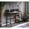 Vynxaria Rustic Modern Writing Desk - Rustic Oak & Black Legs, 2-Tier Shelf (10"Lx15"W/10"Lx13"W), Phone/Tablet Holder, Durable Metal Base - 2 of 4