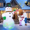 Swtroom 7Ft Xmas Snowman Inflatable with Projector Lights, Color-Changing LED Outdoor Decor Party Indoor for Christmas Lawn & Garden - 3 of 4