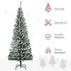 6' Tall Unlit Snow-Flocked Slim Artificial Christmas Tree with Realistic Branches and 492 Tips - 4 of 4