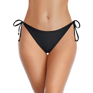 FIONECA Bikini Bottoms for Women String Bathing Suit Bottom with Moderate Coverage Low Waist Swim Bottom - 1 of 4