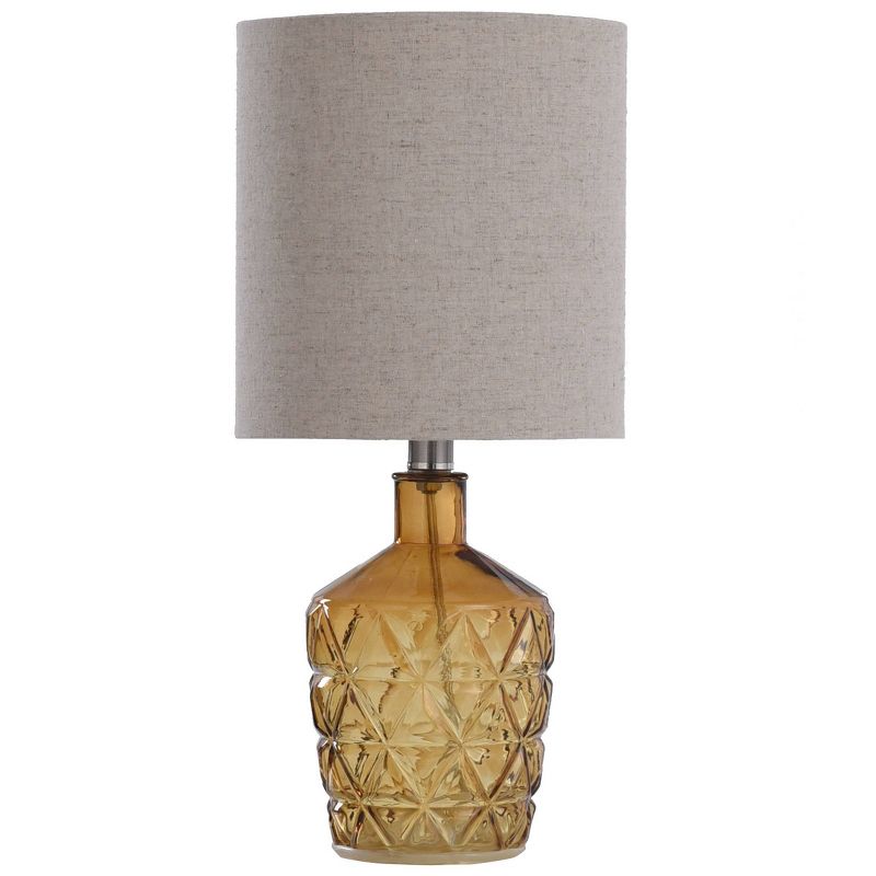 Textured Glass Accent Lamp Amber Finish White Shade - StyleCraft, 1 of 15