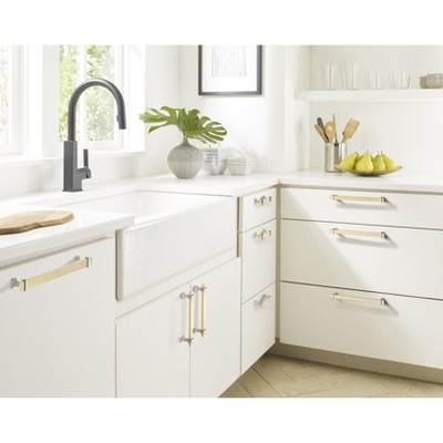 Brushed Gold and Satin Nickel Cabinet Bar Pull with Mounting Hardware