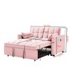 NicBex Modern Velvet Loveseat Futon Sofa Couch with Pullout Bed and Reclining Backrest for Living Room,Apartment,Office,Pink - 3 of 4