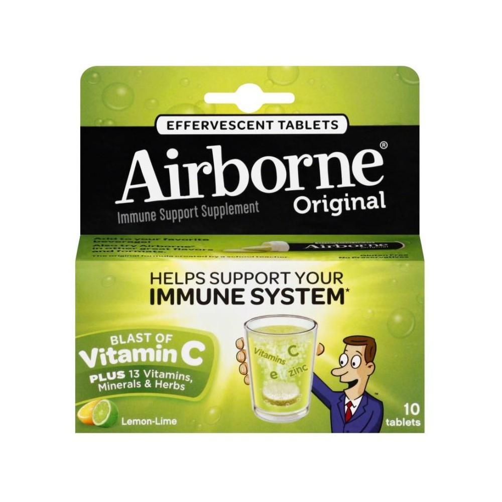 UPC 647865100041 product image for Airborne Immune Support Supplement Dissolving Tablets - Lemon Lime - 10ct | upcitemdb.com