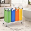 Costway 4 Bag Laundry Sorter Cart Clothes Hamper Storage Organizer Removable Bags Wheel - 4 of 4
