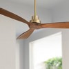 Casa Vieja 52" Delta Modern Indoor Ceiling Fan 3 Blade Remote Control Soft Brass Finish Brown Walnut Finish Blades Bedroom Living Room DC Motor - image 2 of 4