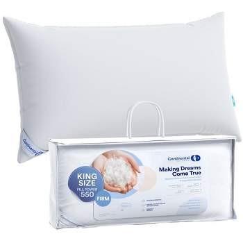 Continental Bedding - 550 Fill Power Firm Duck Down Pillow - Size - Pack of 1