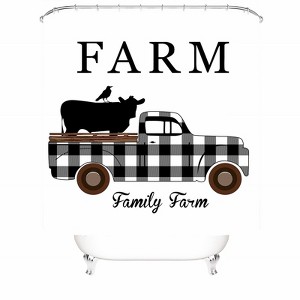 Family Farm Shower Curtains for Bathroom Waterproof Fabric Bath Curtain Durable Soft Stylish Bathroom Decor 72x72 Inch - 1 of 1