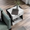 Castleridge Modern 1 Drawer End Table White/Black - miBasics: Sleek Design with Storage Shelf - 4 of 4