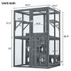 LAOTIES Large Outdoor Wooden Catio,Weatherproof Cat House With Tall Door Cat Shelves And Removable Pine Wood Boxes For Play And Rest - 3 of 4