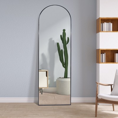 Muse Hanging Arch Full Length Mirror With Aluminum Framed Floor Mirror Full Length Wall Mirror For Hanging Or Standing-The Pop Home
