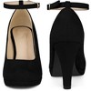 Perphy Women's Ankle Strap Round Toe Stiletto Heels Mary Jane Pumps - 3 of 4