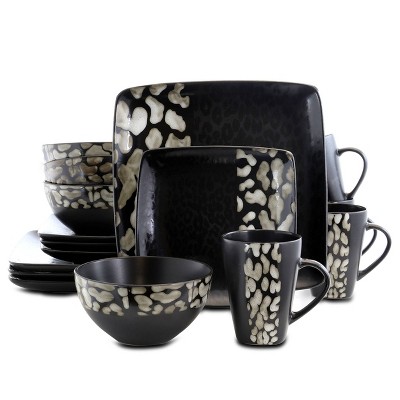 black tableware sets