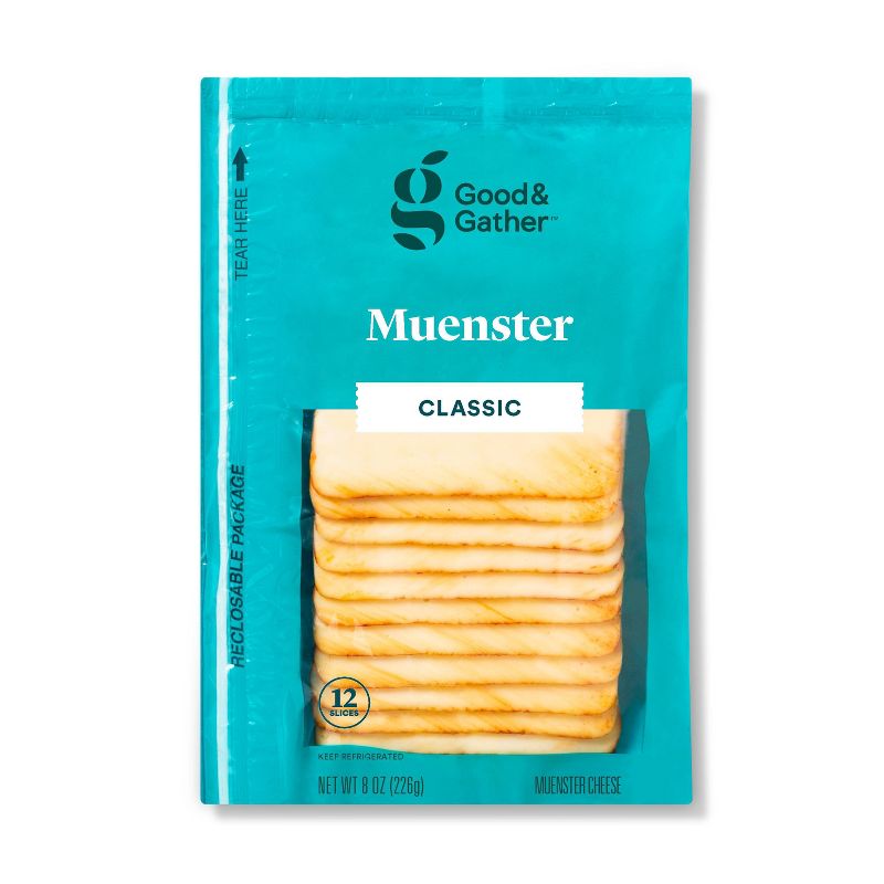 Muenster Deli Sliced Cheese - 8oz/12 slices - Good &#38; Gather&#8482;, 1 of 7