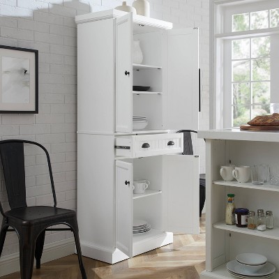 White Beadboard Pantry with Adjustable Shelves