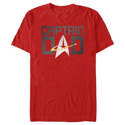 Men's Star Trek: The Next Generation Captain Dad T-shirt - Red - Small ...