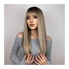 Jessie's Wig Cosplay Long Straight Synthetic Wigs with Bangs Brown to Blonde Ombre 24 Inch 1 Pc/Pack - 3 of 4