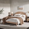 Saracina Home Queen Arched Headboard Bed Cerused White: Boho Solid Pine, Platform Frame - 2 of 4
