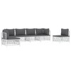 vidaXL Garden Lounge Set White Woven fabric, powder-coated steel, textilene - 3 of 4