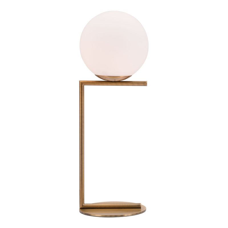 25&#34; Modern Geometric Table Lamp (Includes Light Bulb) Brass - ZM Home, 4 of 9