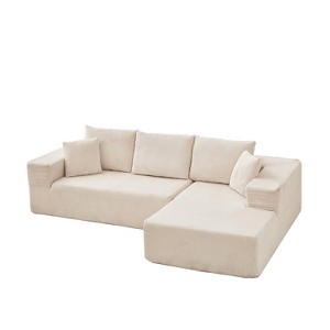 NicBex Modern Corduroy Sectional Sofa,Modular L Shaped Sectional Couch with Right Chaise and 5 Pillows for Living Room,Apartment,Office,Beige - 1 of 4