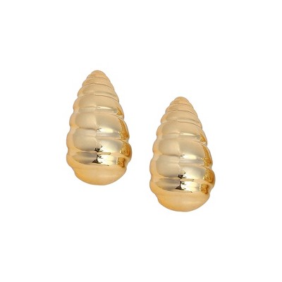 SOHI Women's Champayne Gold The Medium Shell Stud Earrings