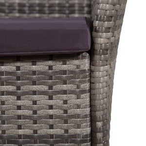 vidaXL Set of 2 Patio Chairs with Cushions in Gray - Durable PE Rattan, Powder-Coated Steel Frame, Ergonomic Design, Easy Assembly, and Washing - 1 of 4