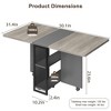 Folding Dining Table, Drop Leaf Dining Table for 4, Foldable Kitchen Table with 6 Wheels and 2 Storage Shelf - 3 of 4