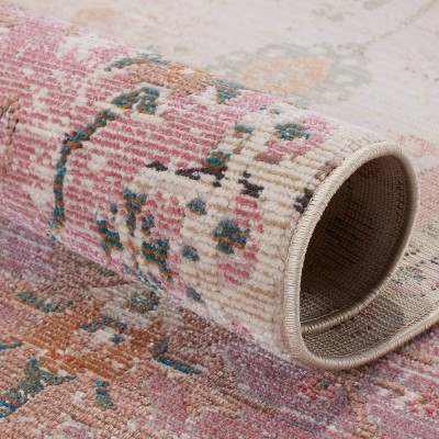 Elva Purple and Gold Oriental Indoor/Outdoor Area Rug