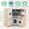Infans Kids Corner Wooden Kitchen Playset Pretend Cooking Toy w/ Cookware Accessories - 2 of 4
