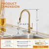 WOWOW Single Handle Pull Down Sprayer Kitchen Faucet with Advanced Spray in Gold - 3 of 4